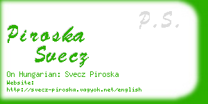 piroska svecz business card